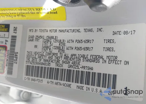 2017 Toyota Tacoma Trd Sport z USA, uszkodzony, nr VIN 5TFAZ5CNXHX048185